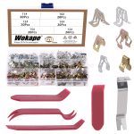 Wokape 176Pcs Car Plastic Rivets Metal Retainer Clips Set with Fasteners Remover， Bumper Retainer Clips Car Plastic Rivets Fasteners Push Retainer Kit for GM Ford Mazda Audi Toyota